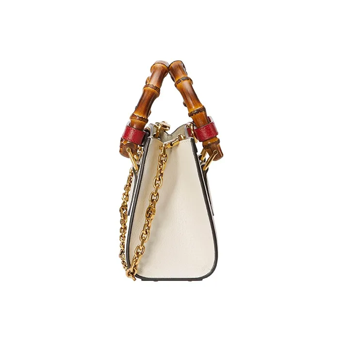 GUCCI Diana Leather Portable Crossbody Bag Shoulder Bag Small Size Women's White-6
