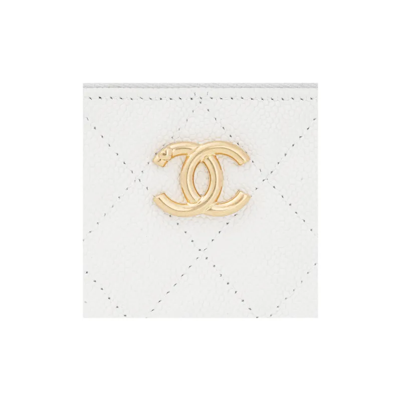 CHANEL 23P SS Grain Embossed Cow Leather Box Bag, Shoulder Bag, Crossbody Bag Trumpets Women's White-5