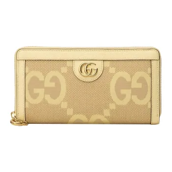 GUCCI Ophidia Canvas With Leather Wallet Regular Women's Yellow