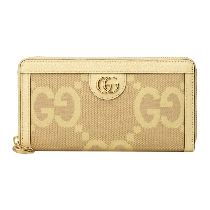 GUCCI Ophidia Canvas With Leather Wallet Regular Women's Yellow-0