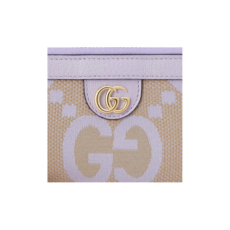 GUCCI Ophidia Canvas With Leather Wallet Regular Women's Purple-4