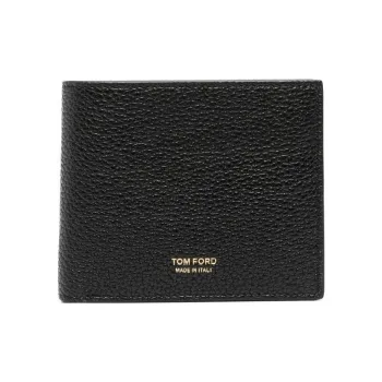 TF Leather Card Holder Wallet Men's Black