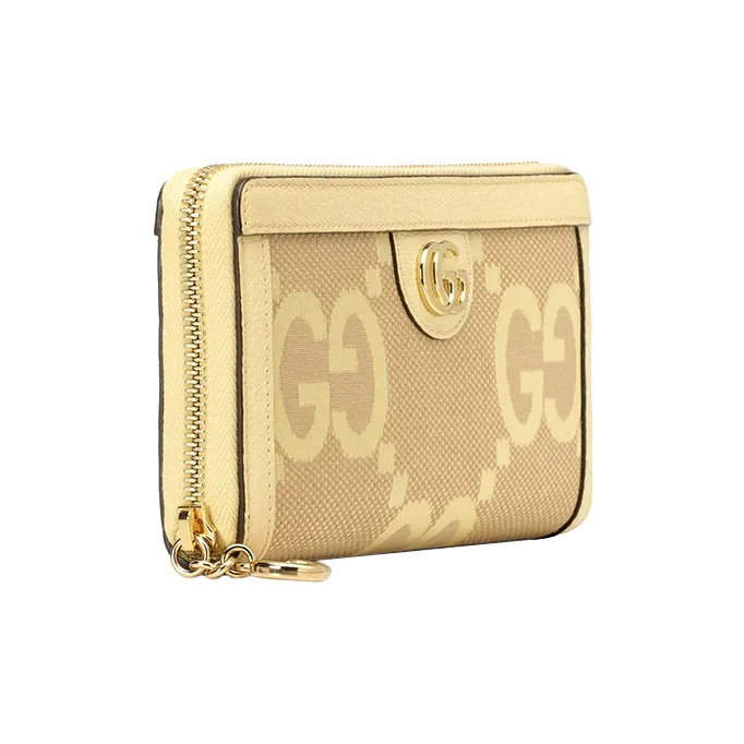 GUCCI Ophidia Canvas With Leather Wallet Regular Women's Yellow-1