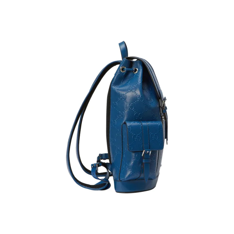 GUCCI Leather Backpack Men's Blue-2