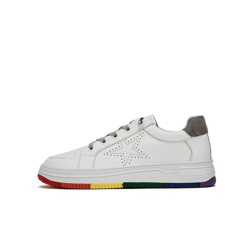 KADINA Skateboard Shoes Women's Low Top White Gray/White Green/White Purple-0