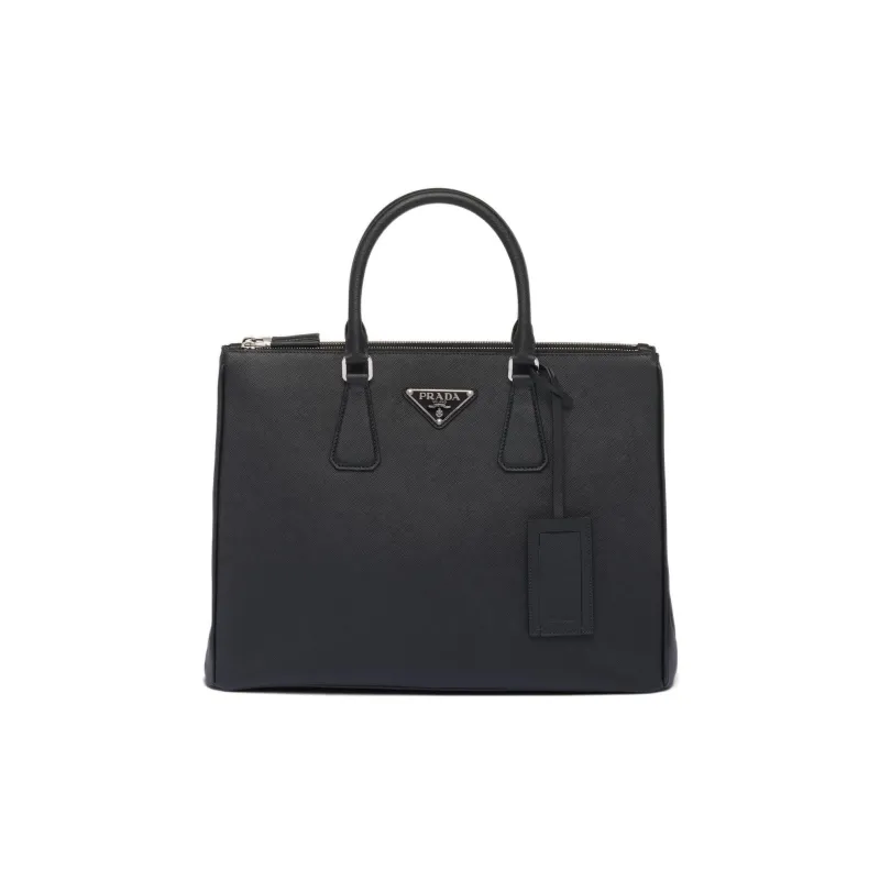 PRADA Galleria Killer Bag Leather Shoulder Bag Crossbody Bag Handbag Men's Black-0