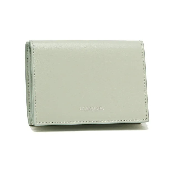 JIL SANDER Calfskin Wallet Women's Light Green-1