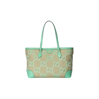 GUCCI Ophidia Canvas With Leather Tote Bag, Shopping Bag, Shoulder Bag, Handbag Medium Size Women's Green