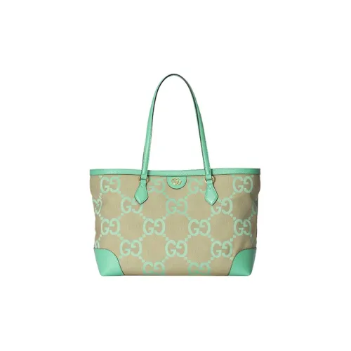 GUCCI Ophidia Canvas With Leather Tote Bag, Shopping Bag, Shoulder Bag, Handbag Medium Size Women's Green