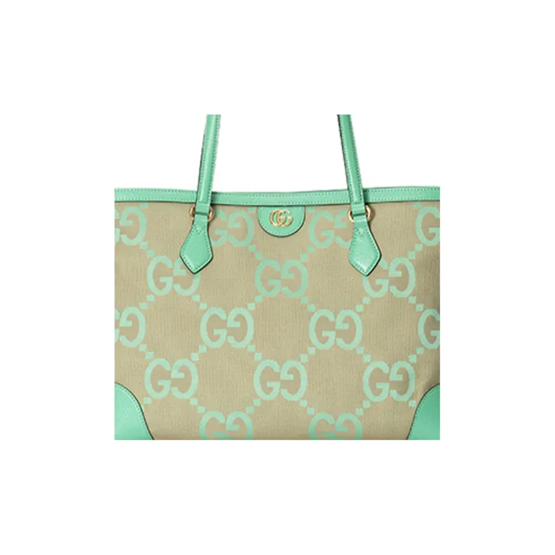 GUCCI Ophidia Canvas With Leather Tote Bag, Shopping Bag, Shoulder Bag, Handbag Medium Size Women's Green-7