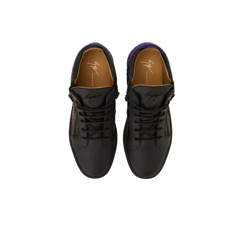 Giuseppe Zanotti/GZ Kriss Mid Top Stylish Skateboarding Shoes Men's Black-4