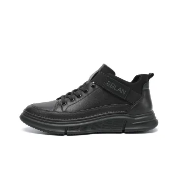 EBLAN Skateboard Shoes Men Low Top Black Fleece Lined