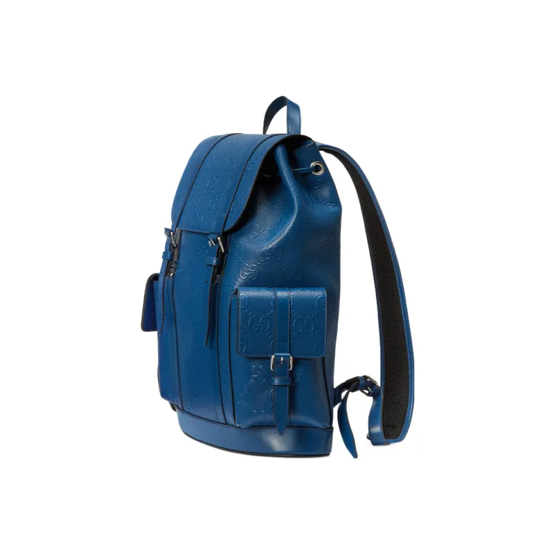 GUCCI Leather Backpack Men's Blue-1