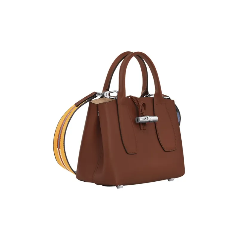 LONGCHAMP Roseau Calfskin One Shoulder Handbags Small Size Women's Brown-2