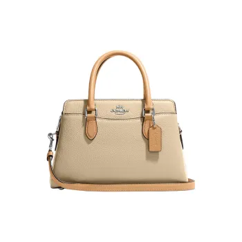 COACH Darcie High Quality Pebbled Leather Handbag Regular Women's Beige