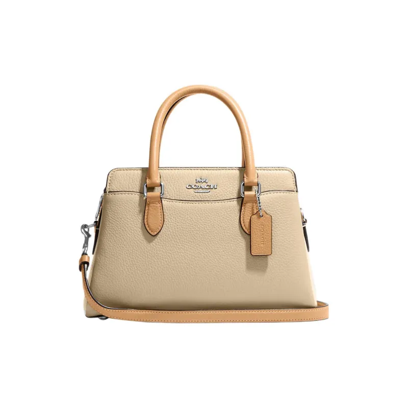 COACH Darcie Refined Pebbled Leather Handbag Regular Women's Beige-0