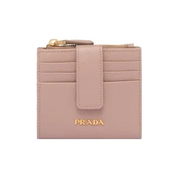 PRADA Leather Wallet Small Size Women's Pink