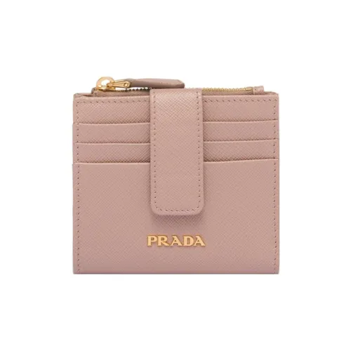 PRADA Leather Wallet Trumpets Women's Pink