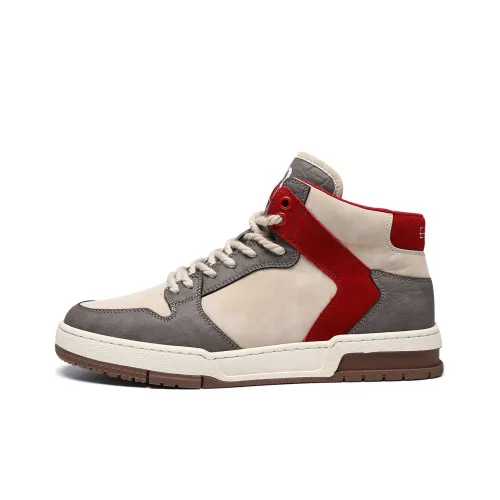 EBLAN Skateboard Shoes Men High-Top Greige