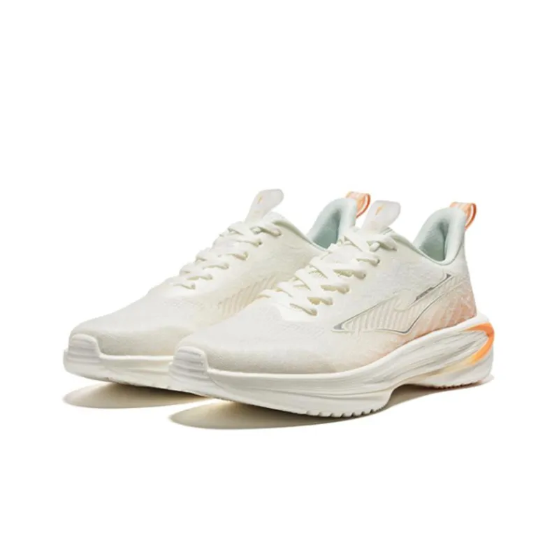 Erke Light Cloud Cushioning Anti Slip And Wear Resistant Low Top Casual Running Shoes Women's White Orange-1