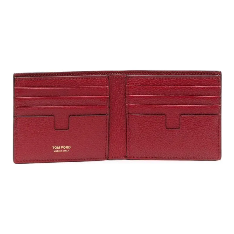 TF Leather Card Holder Wallet Men's Black-2