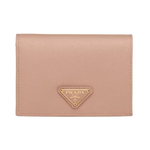 PRADA Leather Wallet Small Size Women's Light Pink
