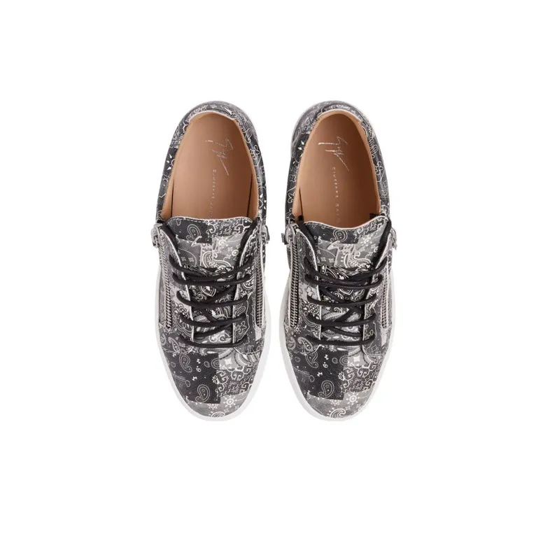 Giuseppe Zanotti Paisley print Leather Sneakers-4