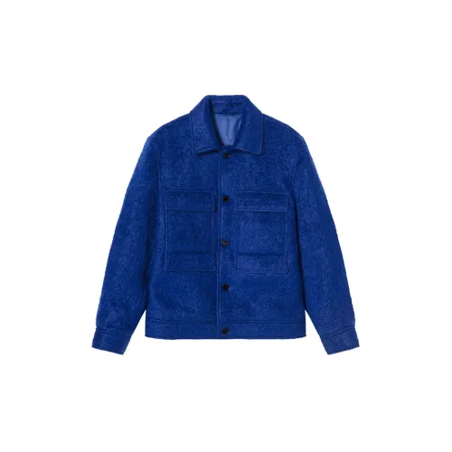 DAVID NAMAN Coats Unisex Royal Blue