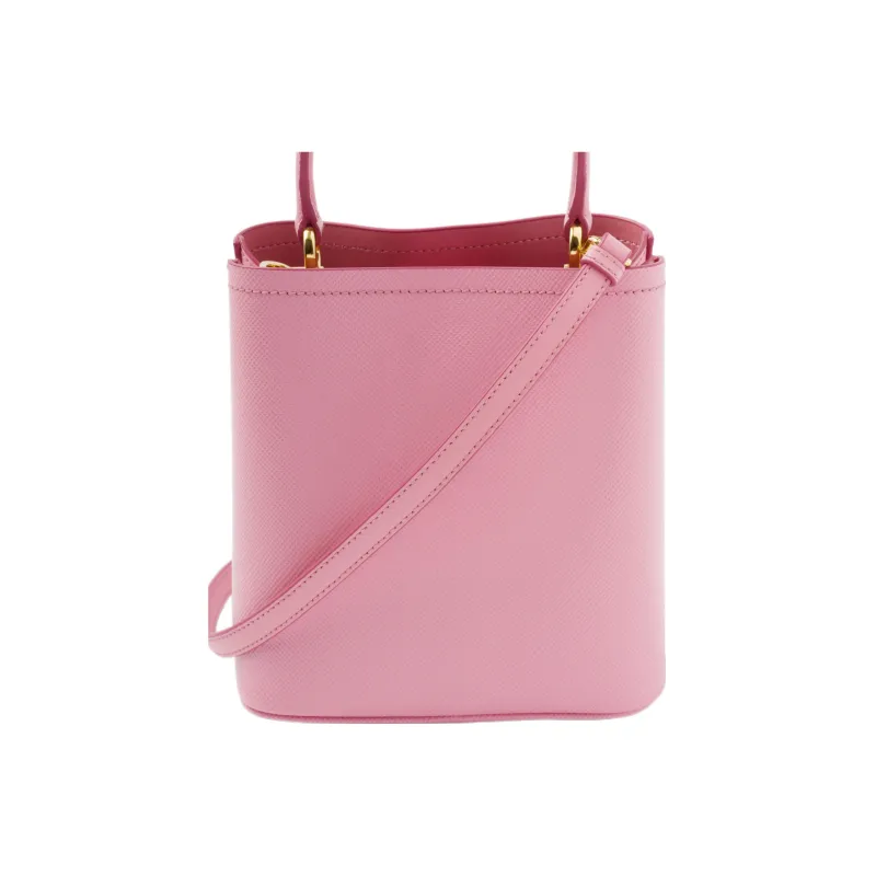 PRADA Panier Saffiano Leather Shoulder Bag Crossbody Bag Handbag Small Size Women's Pink-3