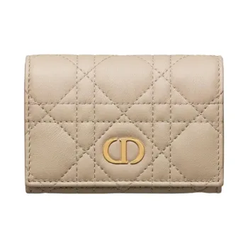 DIOR Caro Soft Calfskin Wallet Extra Small Women's Sand