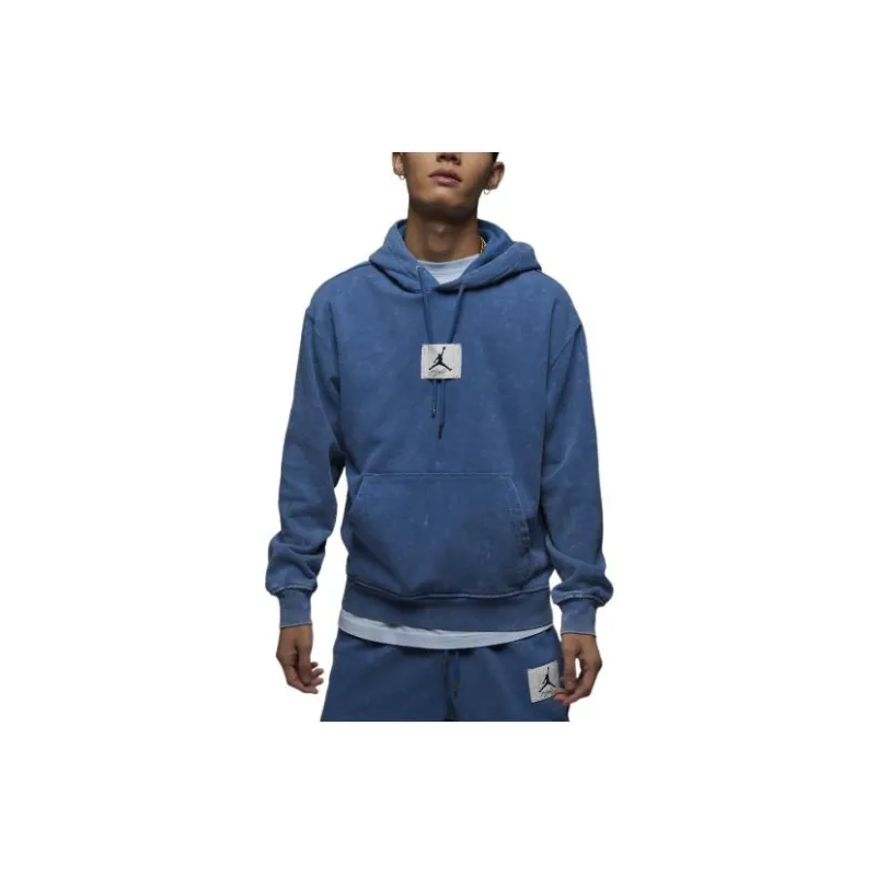 Jordan Men's Logo Knit Pullover Hooded Sweatshirt Blue-2