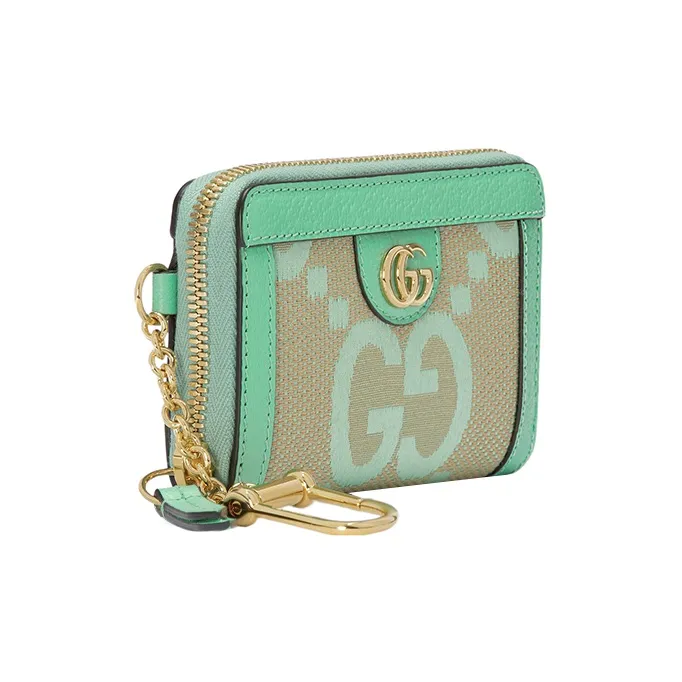 GUCCI Ophidia Canvas With Leather Money Clip, Wallet, Card Holder Regular Women's Green-1