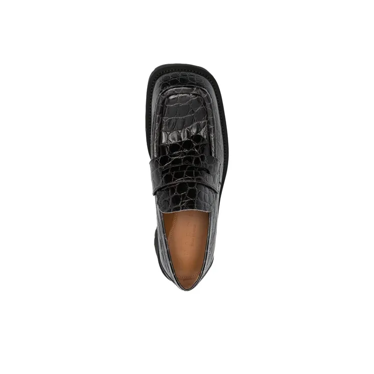 MARNI Women's Chunky Moccasin 'Black Croc'-4
