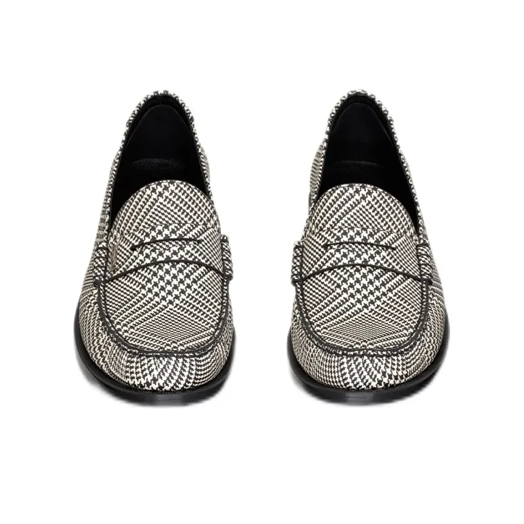 SAINT LAURENT Checked Slip-on Loafers-3