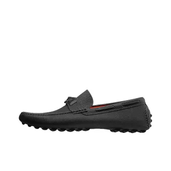 HERMES Irving Men's Casual Shoes Men's Black Orange