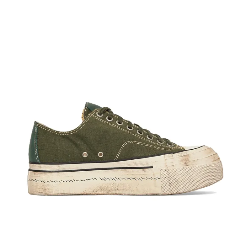 Visvim Skagway Lo G.Patten Low-Top Fashion Platform Shoes Men's Green-1