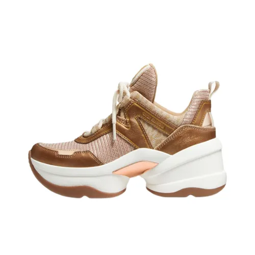 MICHAEL KORS Olympia Low Top Platform Shoes Women's Gold