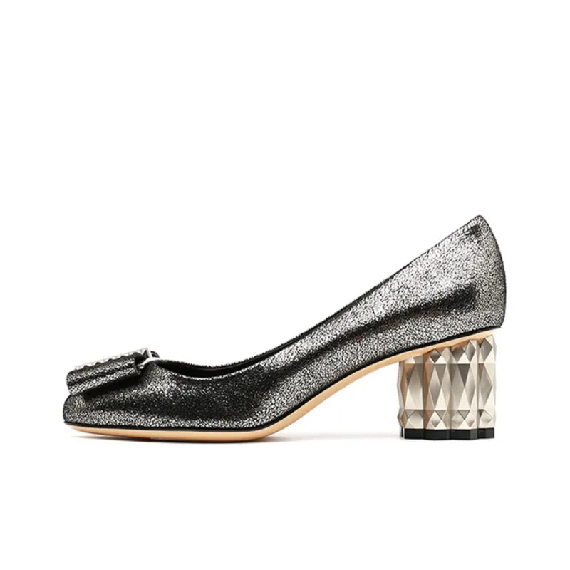 Ferragamo Mary Jane Shoes Women's Silver Gray-0