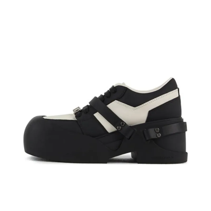 CALVINLUO Platform Shoes Unisex Black White-0