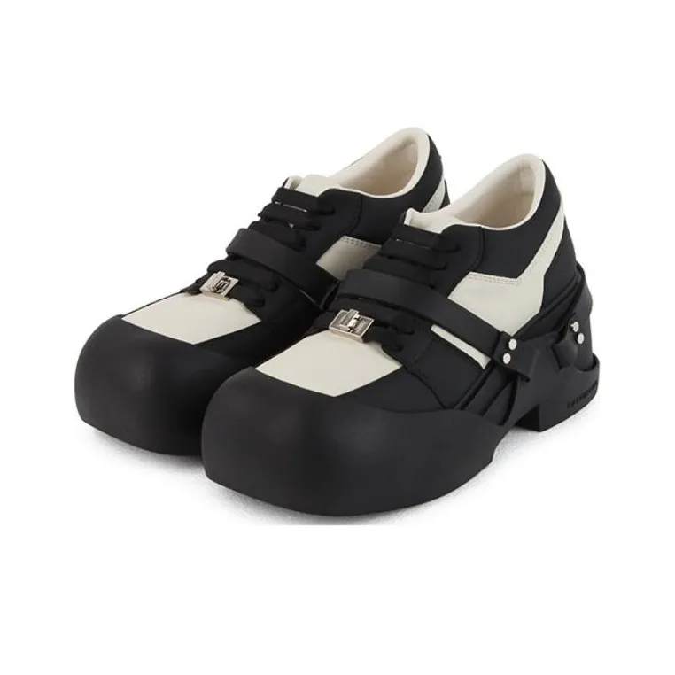 CALVINLUO Platform Shoes Unisex Black White-3