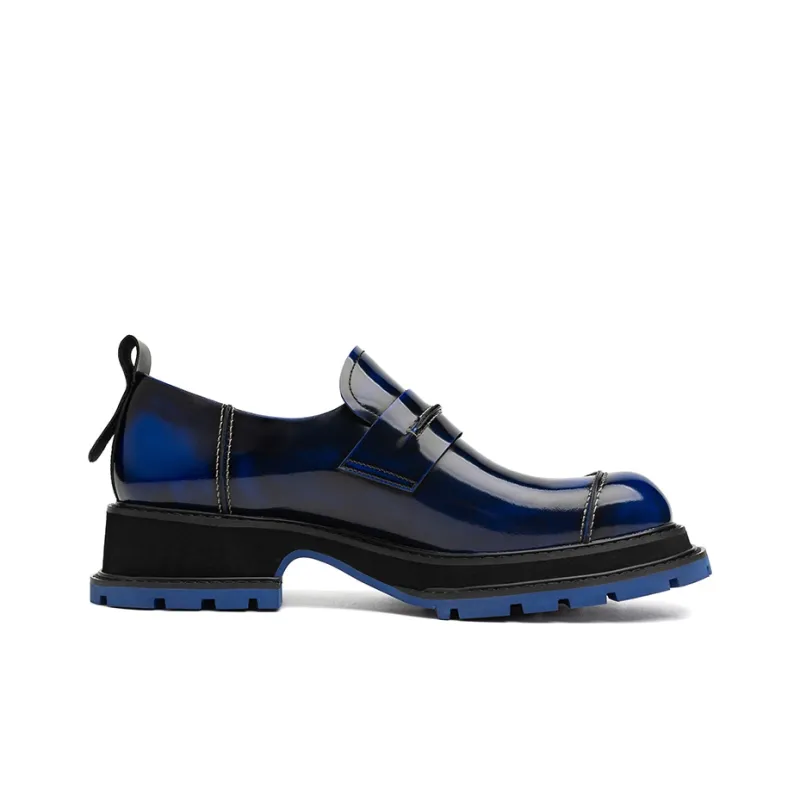 TUATARA Pearlescent Phantom Collection Platform Shoes Men's Black Blue-1
