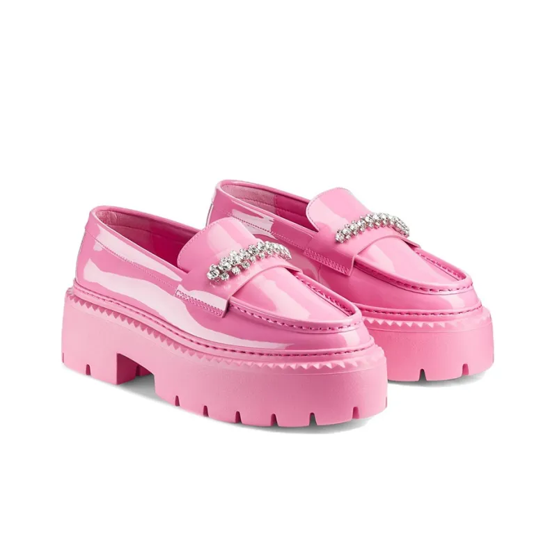 Jimmy Choo Bryer Crystal Leather Loafers-1