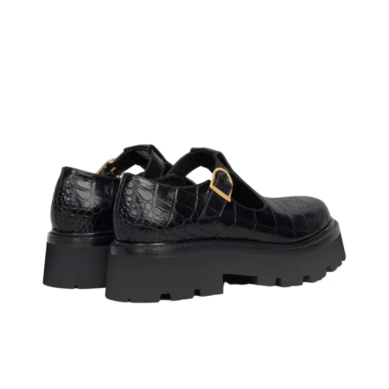 CELINE Triomphe Platform Shoes Women's Black-4