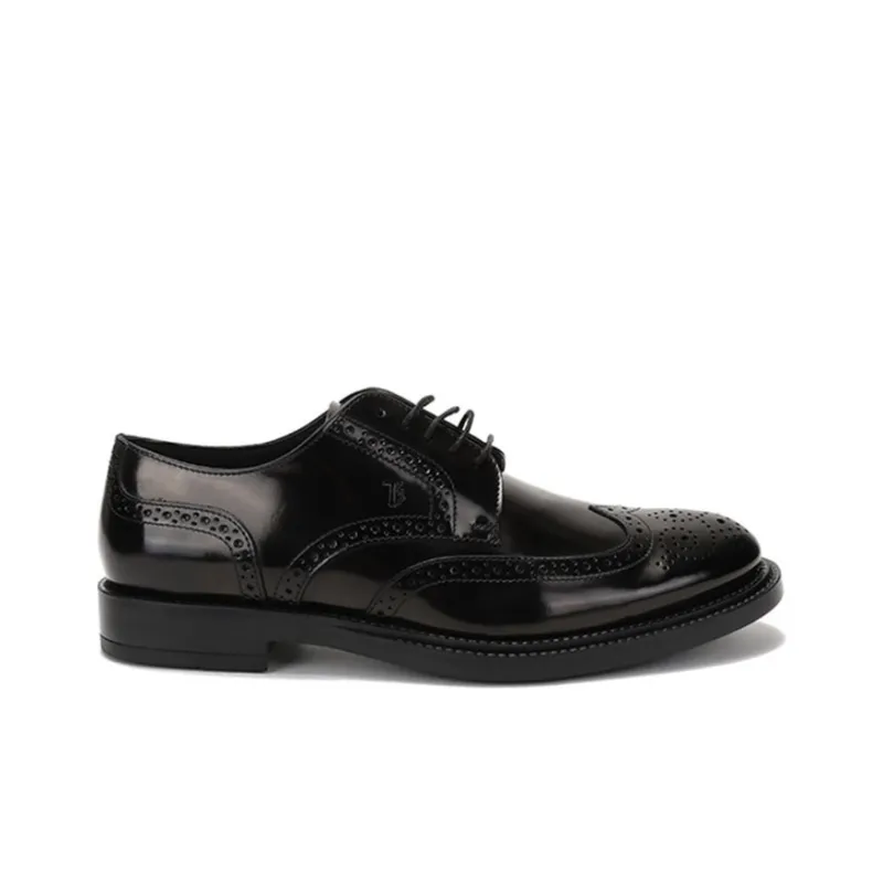 TOD'S Monogram Detailed Lace Up Derby Shoes-1