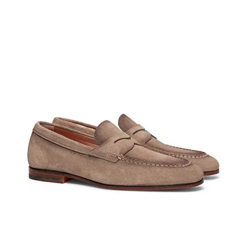 Santoni Suede Penny Loafers-2