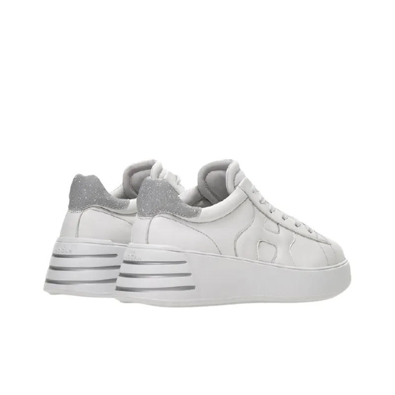 HOGAN Rebel Low Top Platform Shoes Women's White-3