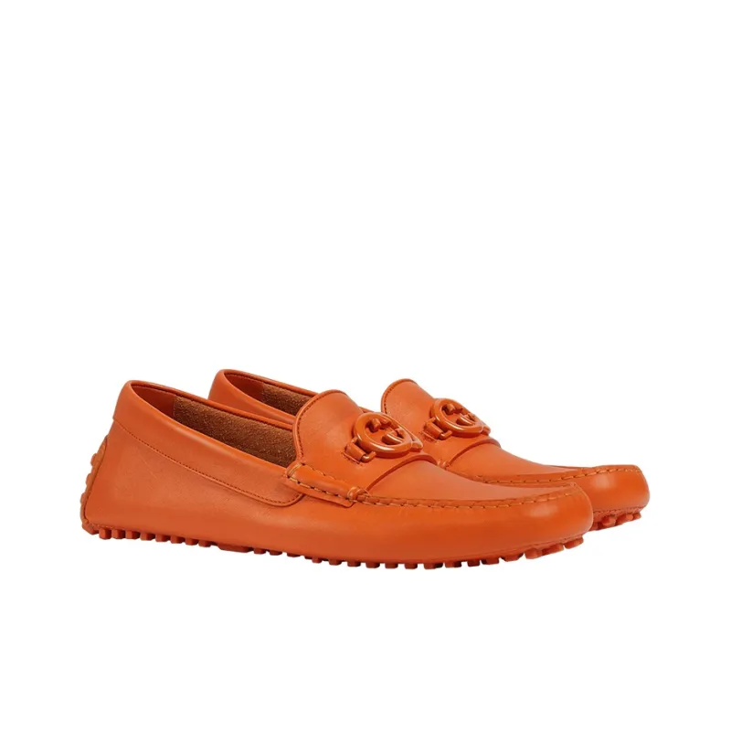 GUCCI Gommino Loafers Men Orange-2