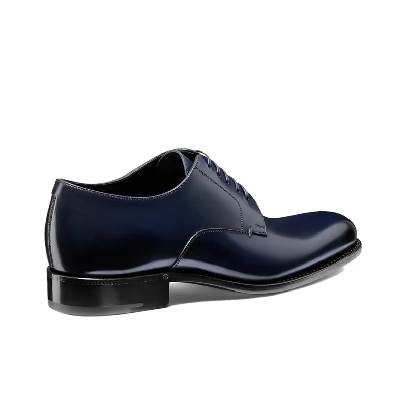DIOR Dress Shoes Men Low Top Marine Blue-2