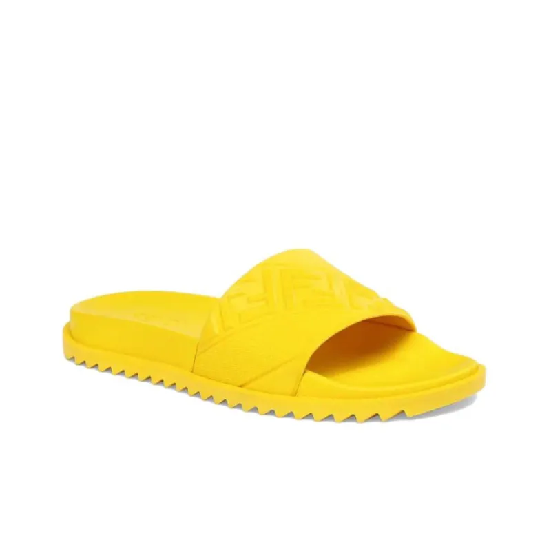 FENDI Rubber Slides 'Embossed Diagonal FF Motif - Yellow'-2