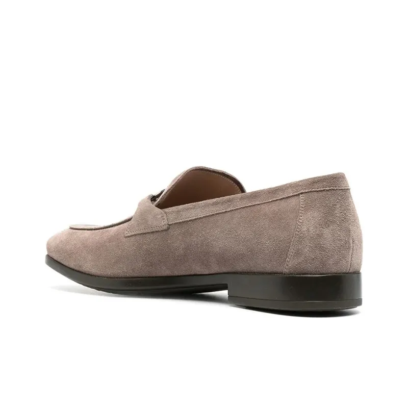 Ferragamo Gancini Loafers Men Low Top Light Gray-2